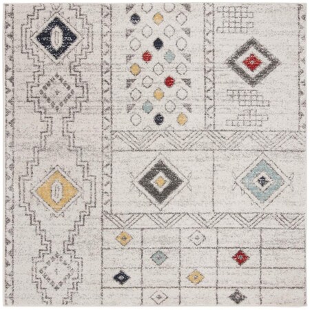 Safavieh 6 x 6 ft. Adirondack 206F Power Loomed Square Area Rug Light Grey & Aqua ADR206F-6SQ